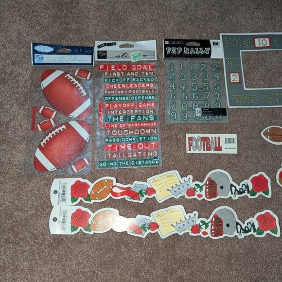 NEW Lot 12 Football Player Homecoming Scrapbook Dimensional Sticker Cut Out Game - Picture 2 of 3